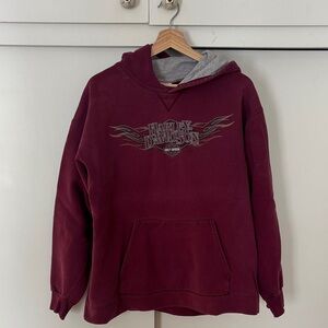 Harley-Davidson Burgundy Hoodie with Gray Lining